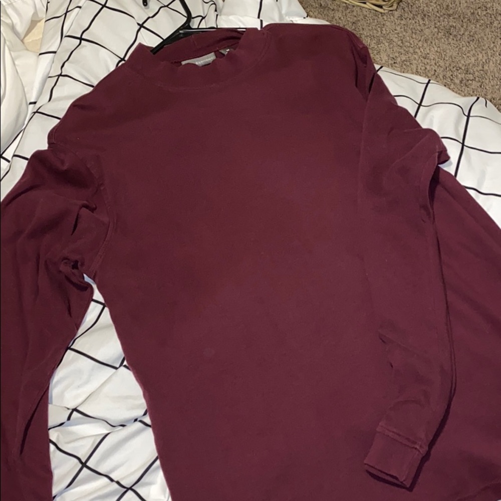 Wine Colored Mock Neck Sweater